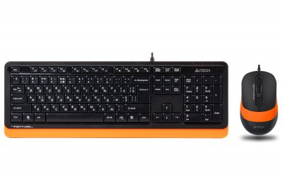 A4Tech F1010 (Orange) Комплект дротовий Fstyler клавіатура+миша, чорно-помаранчевий, USB